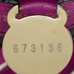 Pre Owned Mulberry Magenta Leather Metal Plate Charm Shoulder Bag
