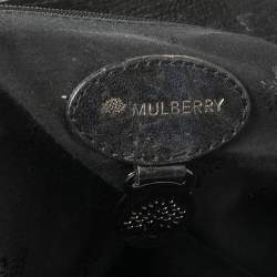 Pre Owned Mulberry Metallic Blue/Black Textured Leather Alexa Satchel