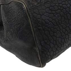 Pre Owned Mulberry Metallic Blue/Black Textured Leather Alexa Satchel