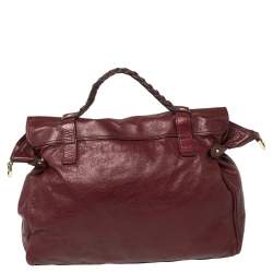 Pre Owned Mulberry Dark Red Leather Alexa Satchel