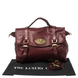 Pre Owned Mulberry Dark Red Leather Alexa Satchel