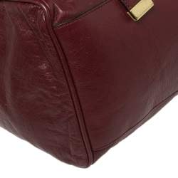 Pre Owned Mulberry Dark Red Leather Alexa Satchel