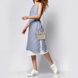 Pre Owned Mulberry Grey Leather Micro Bayswater Zip Tote