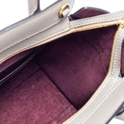 Pre Owned Mulberry Grey Leather Micro Bayswater Zip Tote