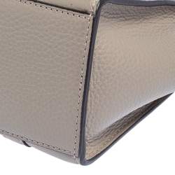 Pre Owned Mulberry Grey Leather Micro Bayswater Zip Tote