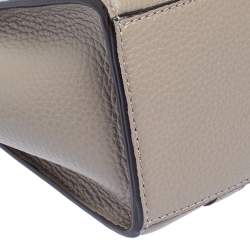 Pre Owned Mulberry Grey Leather Micro Bayswater Zip Tote