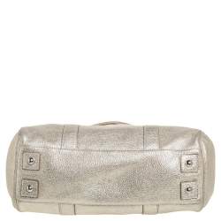 Pre Owned Mulberry Metallic Gold Crinkle Leather Bayswater Satchel