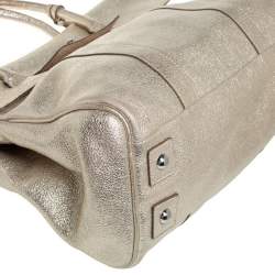 Pre Owned Mulberry Metallic Gold Crinkle Leather Bayswater Satchel