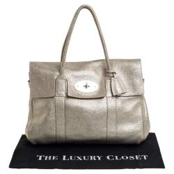 Pre Owned Mulberry Metallic Gold Crinkle Leather Bayswater Satchel