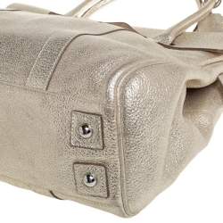 Pre Owned Mulberry Metallic Gold Crinkle Leather Bayswater Satchel