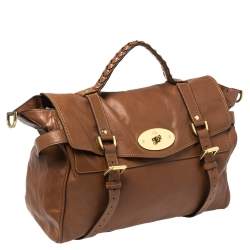Pre Owned Mulberry Brown Leather Oversized Alexa Satchel