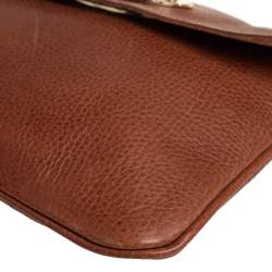 Pre Owned Mulberry Tan Leather Union Jack Clutch