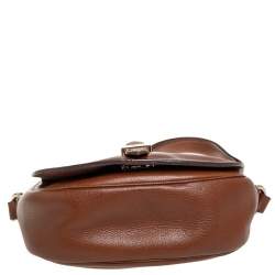Pre Owned Mulberry Brown Leather Flap Shoulder Bag