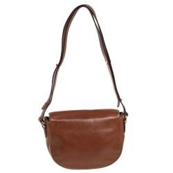Pre Owned Mulberry Brown Leather Flap Shoulder Bag