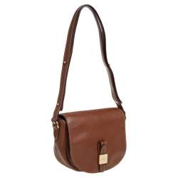 Pre Owned Mulberry Brown Leather Flap Shoulder Bag