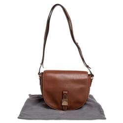 Pre Owned Mulberry Brown Leather Flap Shoulder Bag