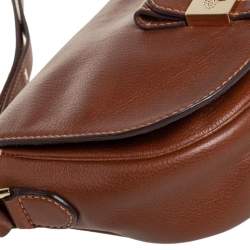 Pre Owned Mulberry Brown Leather Flap Shoulder Bag