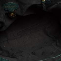 Mulberry Dark Teal Green Python Embossed Leather Oversized Alexa Satchel