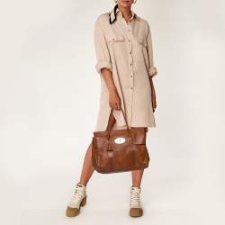 Pre Owned حقيبة ساتشيل مالبري بايزووتر جلد بنية صغيرة 