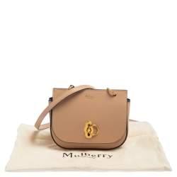 Pre Owned Mulberry Beige Leather Small Amberley Shoulder Bag