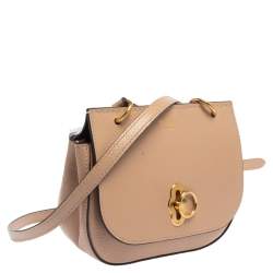Pre Owned Mulberry Beige Leather Small Amberley Shoulder Bag