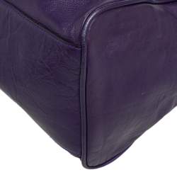 Pre Owned Mulberry Purple Leather Oversized Alexa Satchel
