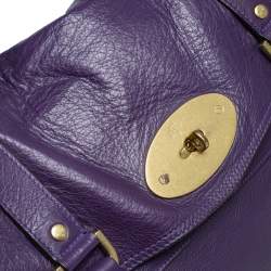 Pre Owned Mulberry Purple Leather Oversized Alexa Satchel