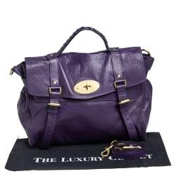 Pre Owned Mulberry Purple Leather Oversized Alexa Satchel