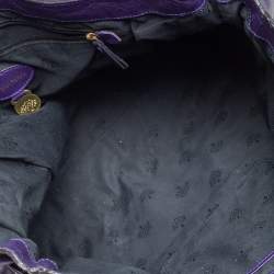 Pre Owned Mulberry Purple Leather Oversized Alexa Satchel
