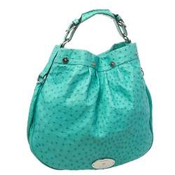 Pre Owned Mulberry Green Ostrich Mitzy Hobo