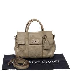 Pre Owned Mulberry Olive Green Leather Small Bayswater Satchel