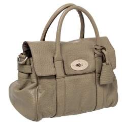 Pre Owned Mulberry Olive Green Leather Small Bayswater Satchel