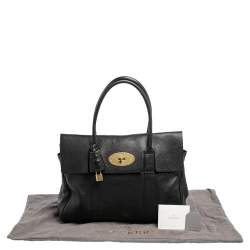 Pre Owned Mulberry Black Pebbled Leather Bayswater Satchel