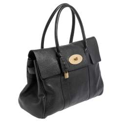 Pre Owned Mulberry Black Pebbled Leather Bayswater Satchel