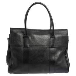Pre Owned Mulberry Black Pebbled Leather Bayswater Satchel