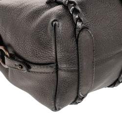 Pre Owned Mulberry Vintage Metallic Silver Leather Satchel