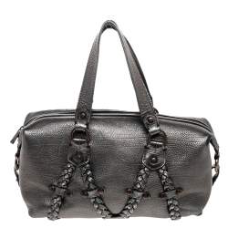 Pre Owned Mulberry Vintage Metallic Silver Leather Satchel