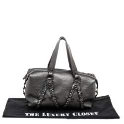 Pre Owned Mulberry Vintage Metallic Silver Leather Satchel