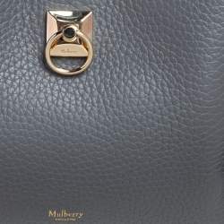 Mulberry Grey Grained Leather Mini Iris Top Handle Bag