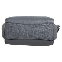 Mulberry Grey Grained Leather Mini Iris Top Handle Bag