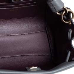 Mulberry Grey Grained Leather Mini Iris Top Handle Bag