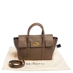 Pre Owned Mulberry Khaki Green Leather Small Bayswater Satchel