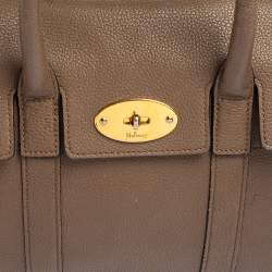 Pre Owned Mulberry Khaki Green Leather Small Bayswater Satchel