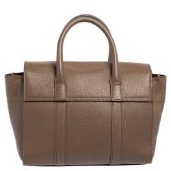 Pre Owned Mulberry Khaki Green Leather Small Bayswater Satchel