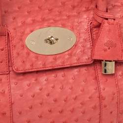 Pre Owned Mulberry Pink Ostrich Bayswater Satchel