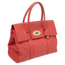 Pre Owned Mulberry Pink Ostrich Bayswater Satchel