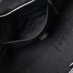 Pre Owned Mulberry Navy Blue Wrinkled Patent Leather Small Bayswater Satchel