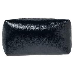 Pre Owned Mulberry Navy Blue Wrinkled Patent Leather Small Bayswater Satchel