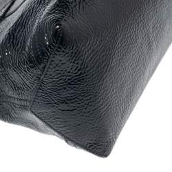 Pre Owned Mulberry Navy Blue Wrinkled Patent Leather Small Bayswater Satchel