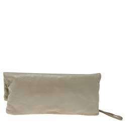 Pre Owned Mulberry Grey Leather Daria Fold-Over Clutch 